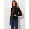 Allegra K Women's Faux Suede Short Zip Up Motorcycle Biker Coat - 3 of 4