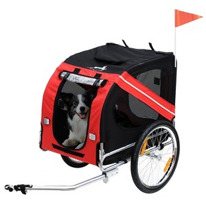 Skyzone Pet Bike Trailer with 20" Off-Road Wheels, 3 Entrances, Mesh Screen & Weather Shield - - 1 of 4