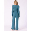 INSPIRE CHIC cheibear Women's Crewneck Soft Long Sleeve with Pocket Pajamas Set - 4 of 4