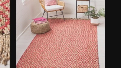 Handmade Orange and Natural Jute Area Rug 4' x 6'