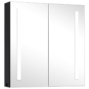vidaXL Bathroom Cabinet Anthracite MDF with melamine finish, glass Medium - 1 of 4