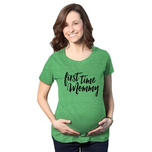 Maternity First Time Mommy Pregnancy T shirt Cute Belly Bump Tee Mother To Be - Crazy Dog Maternity T Shirt - 1 of 4