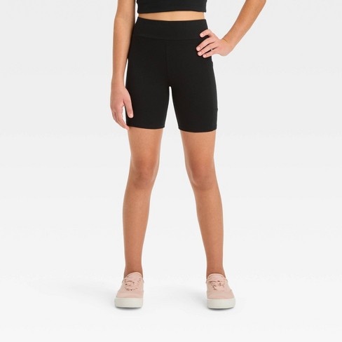 High Rise Black Pocket Bike Shorts