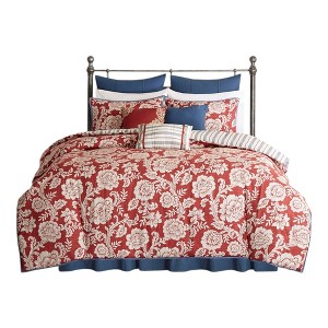 Gracie Mills Carmen 9-Piece Reversible Cotton Twill Duvet Set - 1 of 4