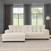 Busaurus Corduroy Upholstered Sleeper Sectional Sofa, L-Shaped Modular Convertible Sofa with Ottoman - 2 of 4