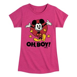 Girls' - Disney - Mickey Mouse Fitted Short Sleeve Graphic T-Shirt - 1 of 4