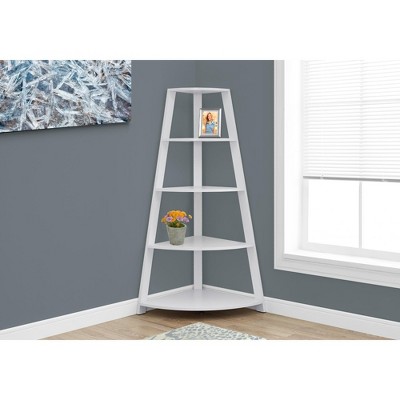 TOAOTBNBO 4 Tier Ladder Open Bookshelves with Middle Beam, Narrow Standing Bookcase with Tipping Hardware Vertical Corner Shelf for Office