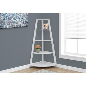 TOAOTBNBO 4 Tier Ladder Open Bookshelves with Middle Beam, Narrow Standing Bookcase with Tipping Hardware Vertical Corner Shelf for Office - 1 of 4