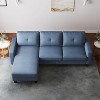 VASIP Living Room Furniture with Polyester Fabric L Shape Couch Corner Sofa for Small Space Blue - 4 of 4