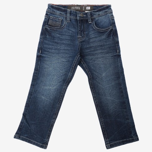 Cultura Toddler Boy's Super Flex Jeans In Dark Blue Size 3t : Target