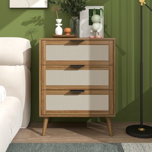 NicBex 3 Drawers Nightstand Bedside Table with Large Storage Space End Table for Living Room, Bedroom, Study - 1 of 4