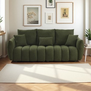 82" Teddy 3-Seater Sofa with Plush Cushions - 1 of 4