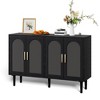FONTOI 30" Sideboard Cabinet with Rattan Doors, Kitchen Cabinet with Storage, Farmhouse Large Cabinet for Entryway Dining Room, 47.2"*13.8"*29.9" - 2 of 4