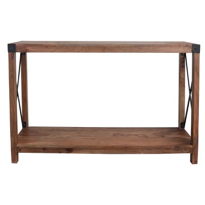 AmeriHome Acacia Wood Rustic Entryway Console Table