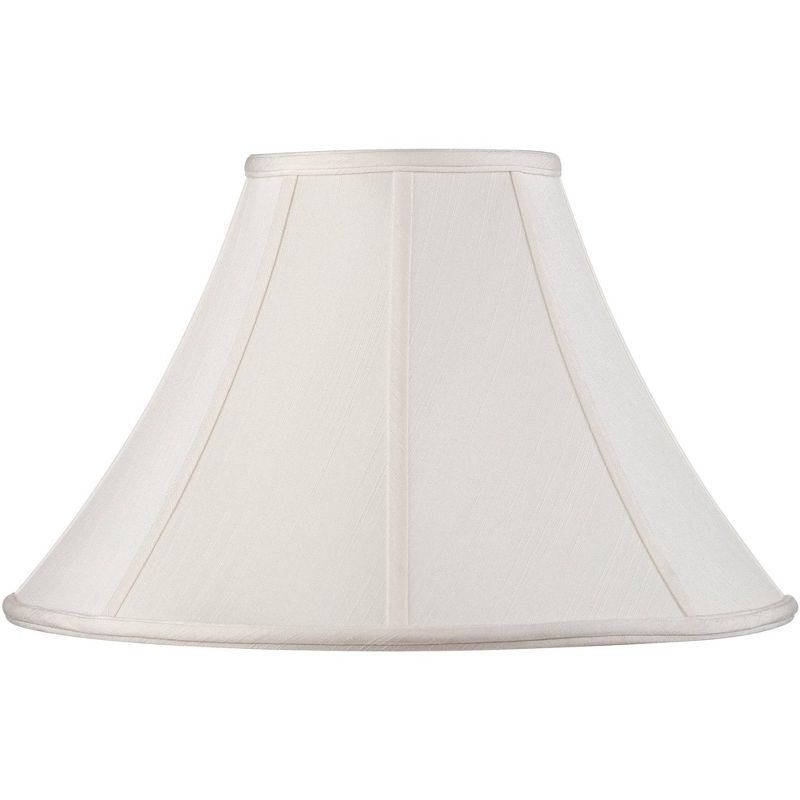 Springcrest Off-White Shantung Large Lamp Shade 7" Top x 18" Bottom x 10.5" High x 12" Slant (Spider) Replacement with Harp and Finial, 1 of 8