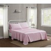 The Farmhouse by Rachel Ashwell Twin 3pc Washed Cotton Sheet Set Pink: 200 Thread Count, Includes Fitted & Flat Sheets - 2 of 3