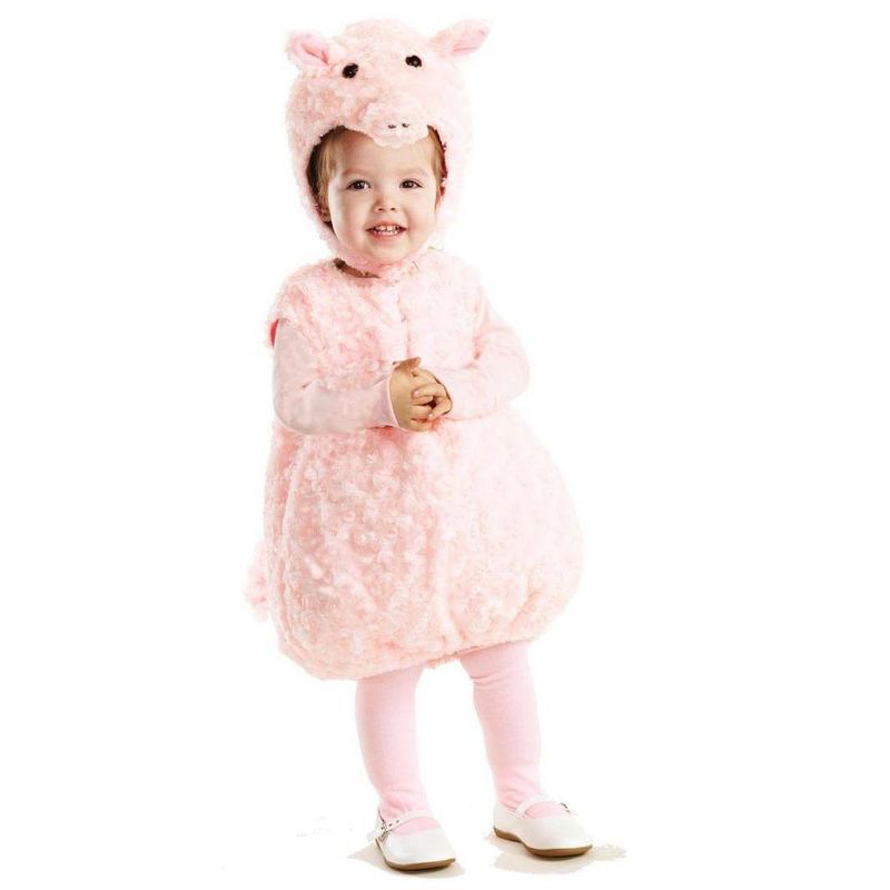 Underwraps Costumes Belly Babies Pink Piglet Costume Child Toddler, 1 of 2