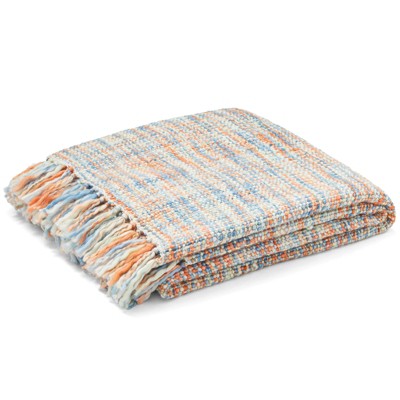 Throw Blanket Acrylic Knitted with Decorative Fringe   - Americanflat
