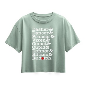 Girls' - Instant Message - Reindeer List Short Sleeve Boxy Graphic T-Shirt - 1 of 2