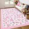 Modern Washable Area Rug for Living Room, Bow-knot Printed Floor Rug with Non Slip Backing, Low Pile Stain Resistant Carpet for Dorm - 2 of 4