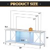 55" Entertainment Center TV Stand for 65 Inch TVs, Industrial TV Console with LED Lights & Glass Shelves, Spacious Storage Media Cabinet - 3 of 4
