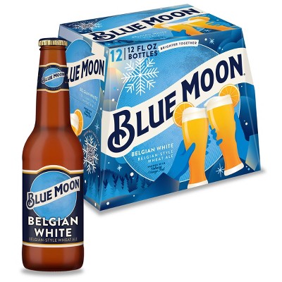 Blue Moon Belgian White Wheat Ale Beer - 12pk/12 fl oz Bottles