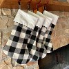 Haute Décor 2pk 20in Hang Right Buffalo Check Christmas Stocking Black/White: Polyester, Adjustable Loop, Winter Holiday - 4 of 4