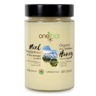 Oneroot 100% Organic Canadian Flower Honey - White Honey Wildflower Unfiltered