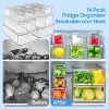 14 Pack Fridge Organizers, Refrigerator Organizer Bins with Lids, BPA Free Stackable Fruit Storage Containers for Fridge, Vegetables, Food and Drinks - 4 of 4