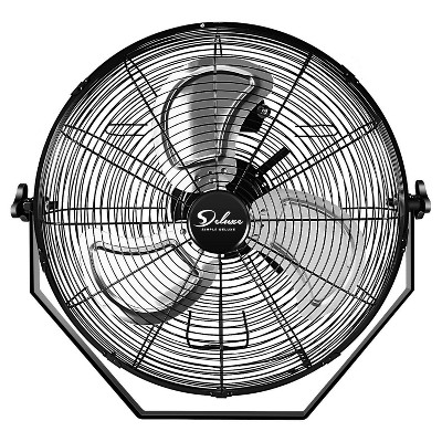 SimpleLux 18" High Velocity 3 Speed Wall-Mount Black Fan: Metal, Adjustable Tilt, Electric, 6ft Cord, 1-Year Warranty