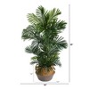Nearly Natural 4-ft Areca Palm Tree in Boho Chic Handmade Cotton & Jute Gray Woven Planter UV Resistant - 2 of 4