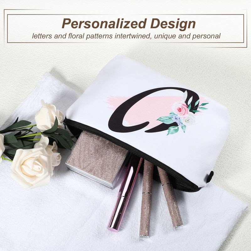 Unique Bargains Large Capacity Zipper Personalized Small Makeup Bag White, 3 of 7