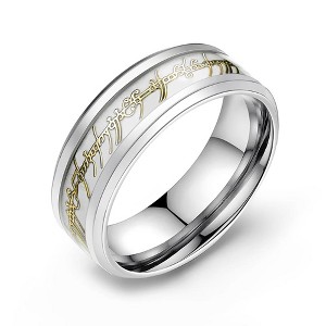 Glow in Dark Black Wedding Band One Ring of Power Stainless Women Men Ginger Lyne - 1 of 4