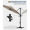 10FT Outdoor Cantilever Umbrella Patio Umbrella with Base Included Market Sun Shade Windproof Offset Umbrella with 360-Degree Rotation - 4 of 4