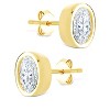 SHINE by Sterling Forever Sterling Silver Oval Cut Bezel Set Stud Earrings - 3 of 4