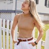 Lands' End Women's Fine Gauge Cotton Turtleneck Tank Sweater - 4 of 4