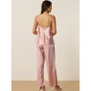 cheibear Women's Satin Cowl Neck Cami Top with Long Pant PJ Loungewear Silky Pajama Set - 4 of 4