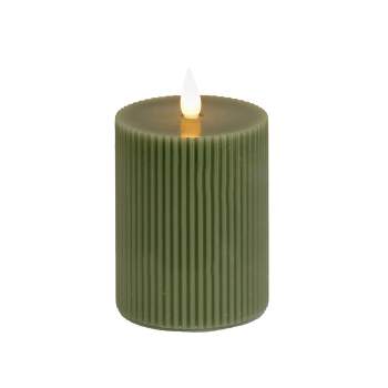 7" HGTV LED Real Motion Flameless Green Candle Warm White Lights - National Tree Company