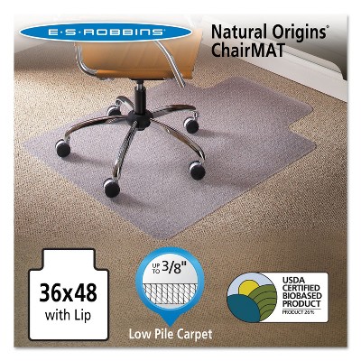 3'x4' Rectangle Solid Office Chair Mat Clear - ES Robbins