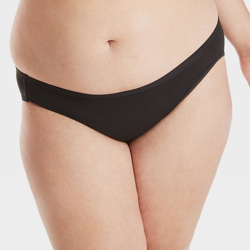 Hanes Women's 3pk Comfort Period and Postpartum Moderate Leak Protection Bikini Underwear - Black/Gray/Brown, 4 of 7