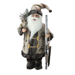 Northlight 16.5" Country Rustic Santa Claus with Wooden Sled and Gifts Christmas Figure - 1 of 4