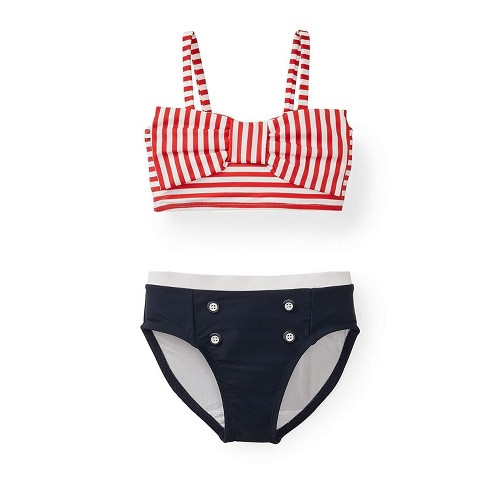 Hope & Henry Girls' Red And Blue Two Piece Swimsuit, Red, White, Blue ...