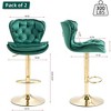 QingMoon Height Adjustable Swivel Barstools, Velvet Tufted Counter Chairs Set of 2 with Chrome Footrest and Base for Kitchen Island, Pub and Cafe - 4 of 4