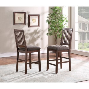 Rubberwood Solids and Engineered Wood Counter Chair (Set of 2) with Removable Seat Cushion, Footrest, and Corner-Blocked Construction - 1 of 4