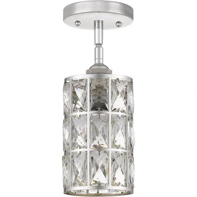 Oliver Polished Nickel Mini Pendant with Crystal Accents