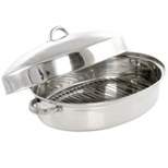 Gibson Home Hutchinson 18 Inch Oval Stainless Steel Roaster with Rack