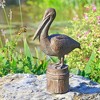 SPI Home Feathered Fisherman Garden Sculpture – Cast Iron Heron with Fish Detail, Rustic Outdoor Decor, 25" Tall - 2 of 3