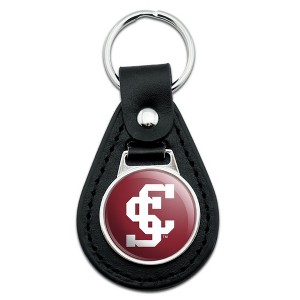 Santa Clara University Primary Logo Black Leather Keychain - 1 of 4
