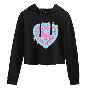 Women's - Polly Pocket - Polly Pocket Quilted Heart Case Cropped Graphic Hoodie - 1 of 3