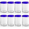 The Wine Savant Hand Blown Mexican Blue Rim Drinking Glasses, Perfect Addition to Home Bar, Unique Style & Decor - 6 pk - 2 of 4